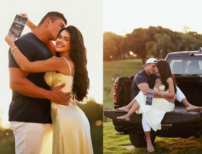 Franciny Ehlke anuncia primeira gravidez com marido