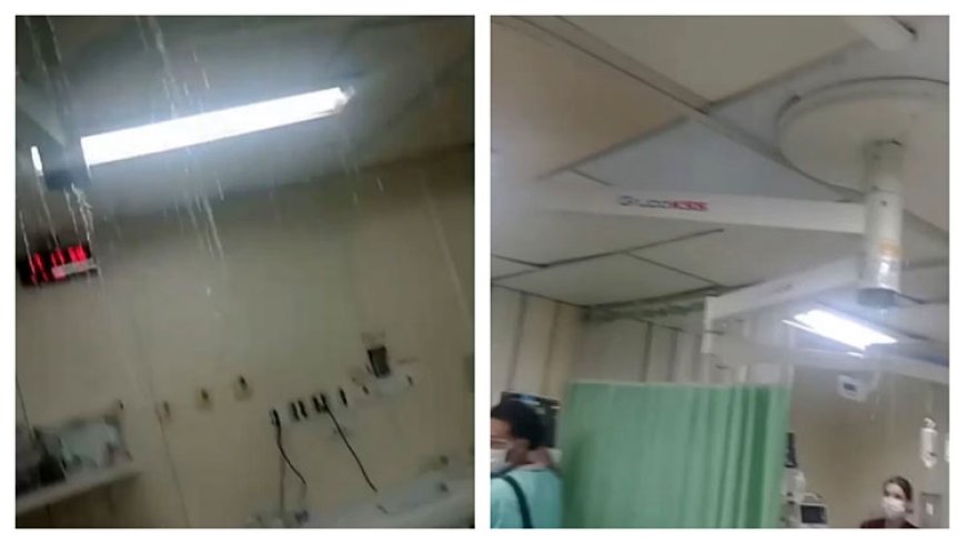 Temporal provoca infiltrações e água invade Hospital