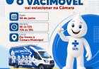 O Vacimóvel estará estacionado em frente à Câmara de Sete Lagoas, oferecendo vacinação contra a gripe para toda a população no dia 8 de junho.