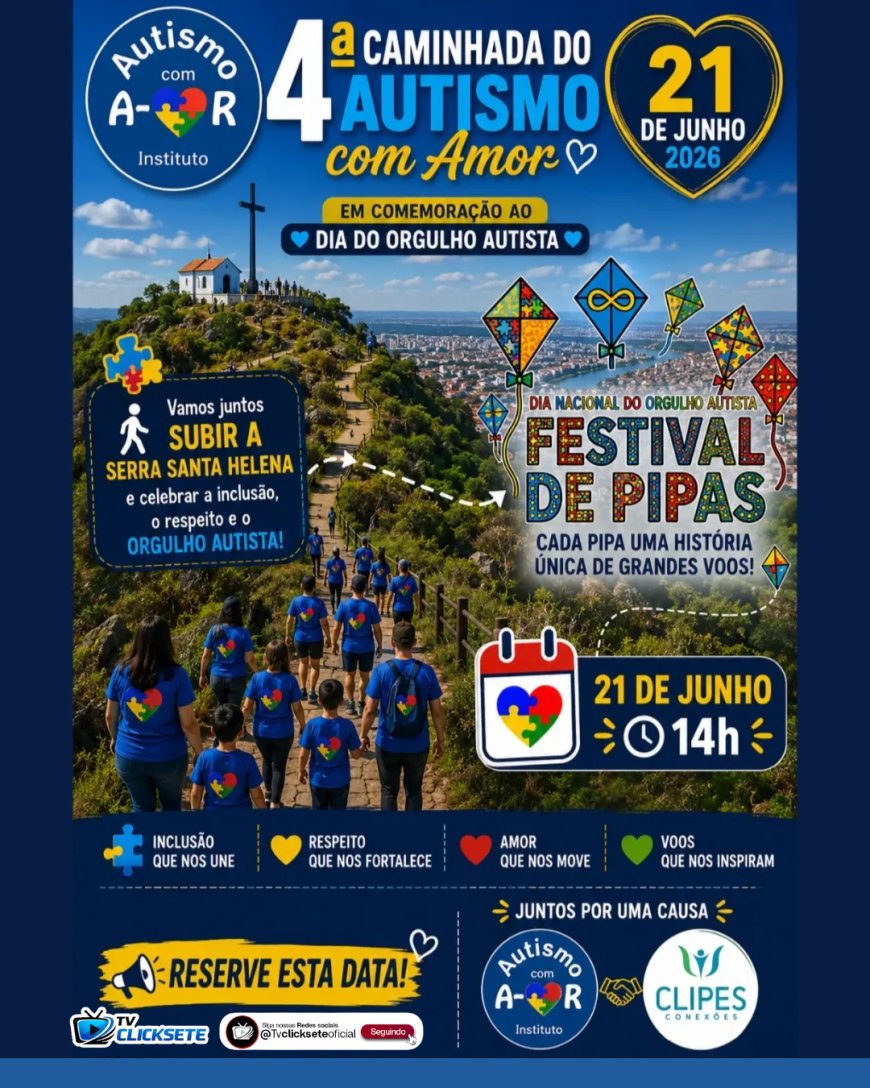 Caminhada do Autismo com Amor chega à 4ª edição e promove inclusão em Sete Lagoas neste domingo